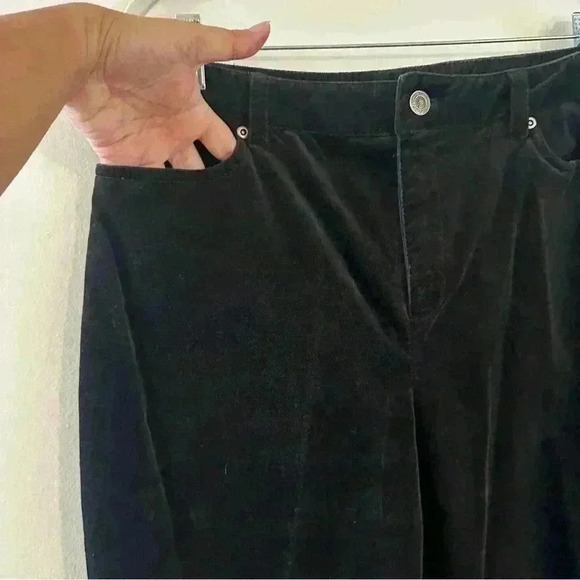 Rafaella Velvet Trouser‎ Dress Pants Womens 12 Black Chino Mid Rise Casual - Picture 3 of 12